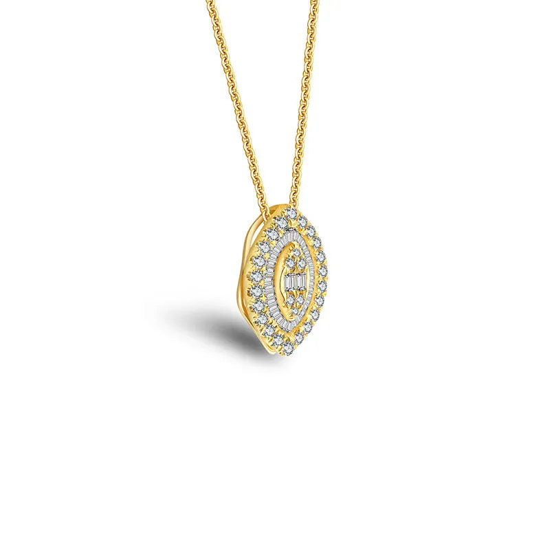 18k Gold 2 ways Marquise Diamond Necklace