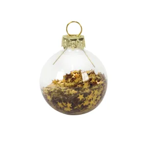 4 palline per albero di natale in vetro con stelline oro da Ø 4 cm pendaglio decorato