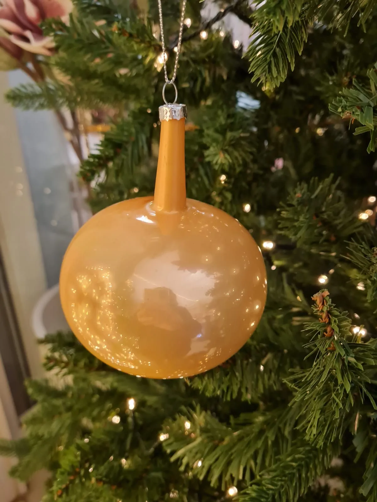 6 Palline in vetro a collo lungo Champagne per albero di natale sfera natalizia particolare