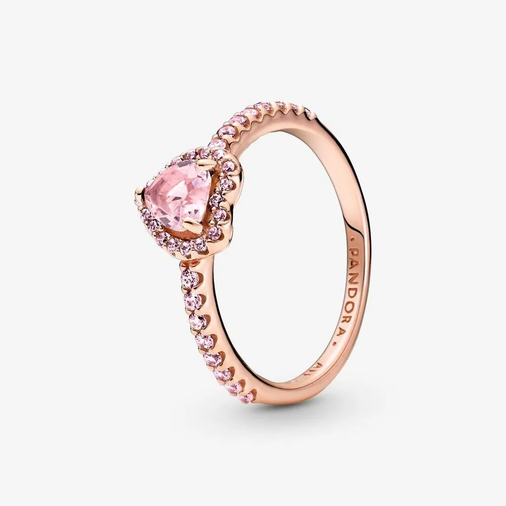 Anello Cuore in Rilievo Rosa - 188421C04