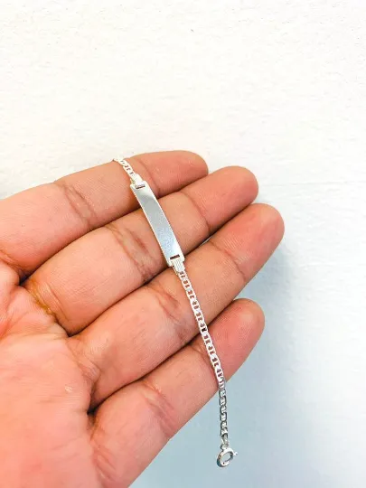 Baby ID Bracelet / Mariner Link Bracelet / 925 Sterling Silver Baby Bracelet / Silver Bracelet / ID Bracelet / Kids Bracelet / Kids Jewelry / Childrens Bracelet / Pulsera para Ninos / Pulsera de Plata