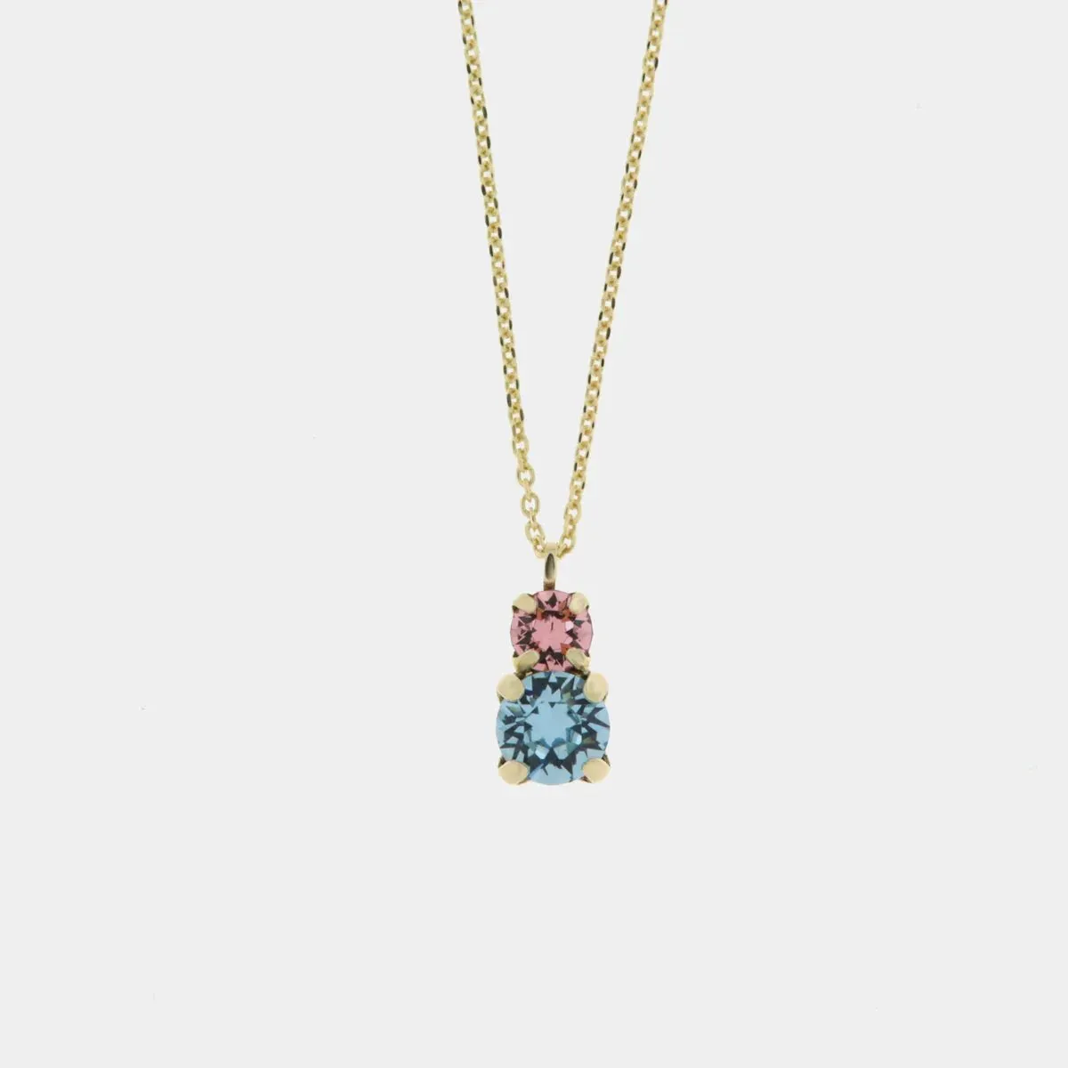 Collana in Argento con cristalli rosa e azzurro | Rohome