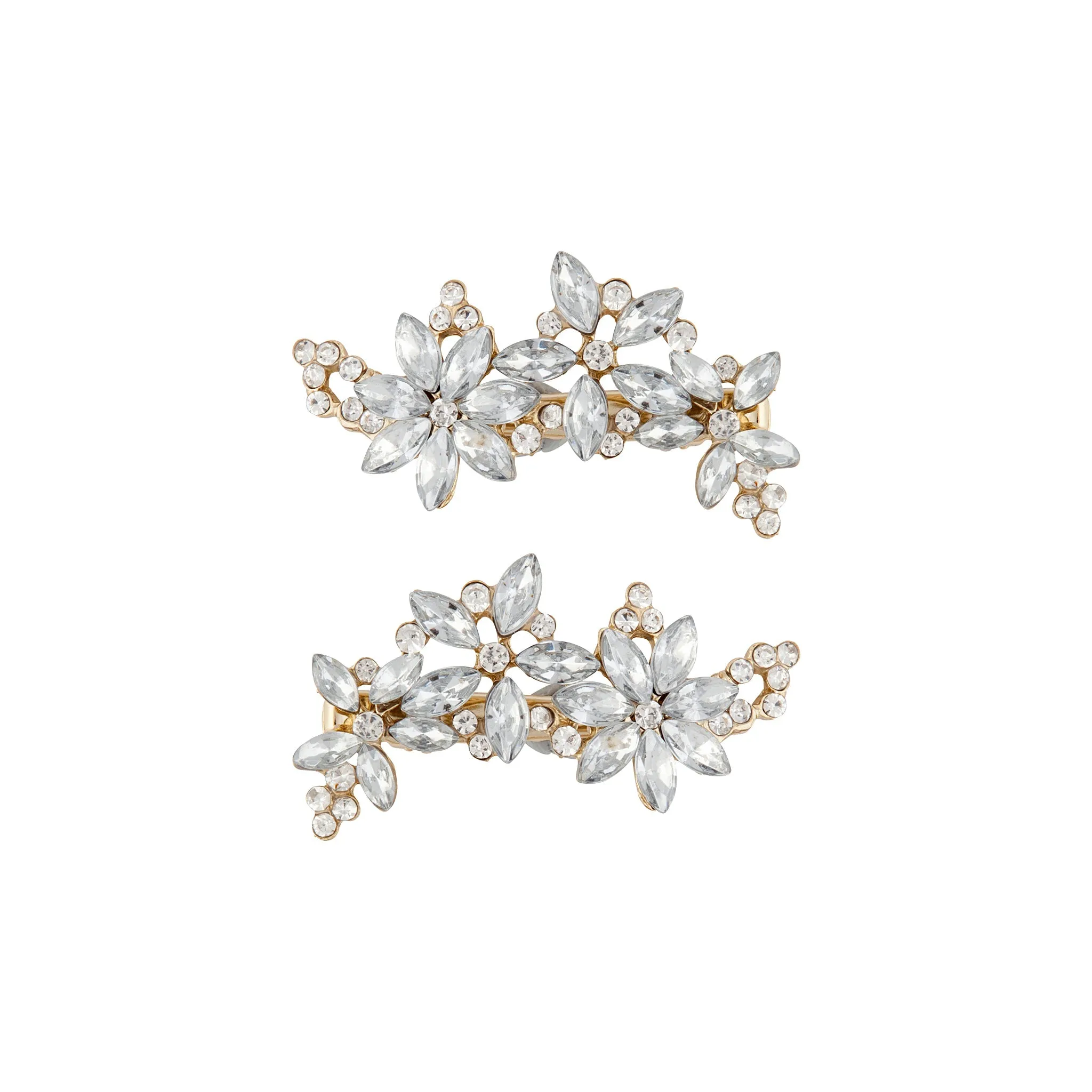 Diamante Flower Crystal Clip Pack