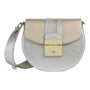 Furla Metropolis Mini Round Crossbody Bag - Platino Light Silver Argento