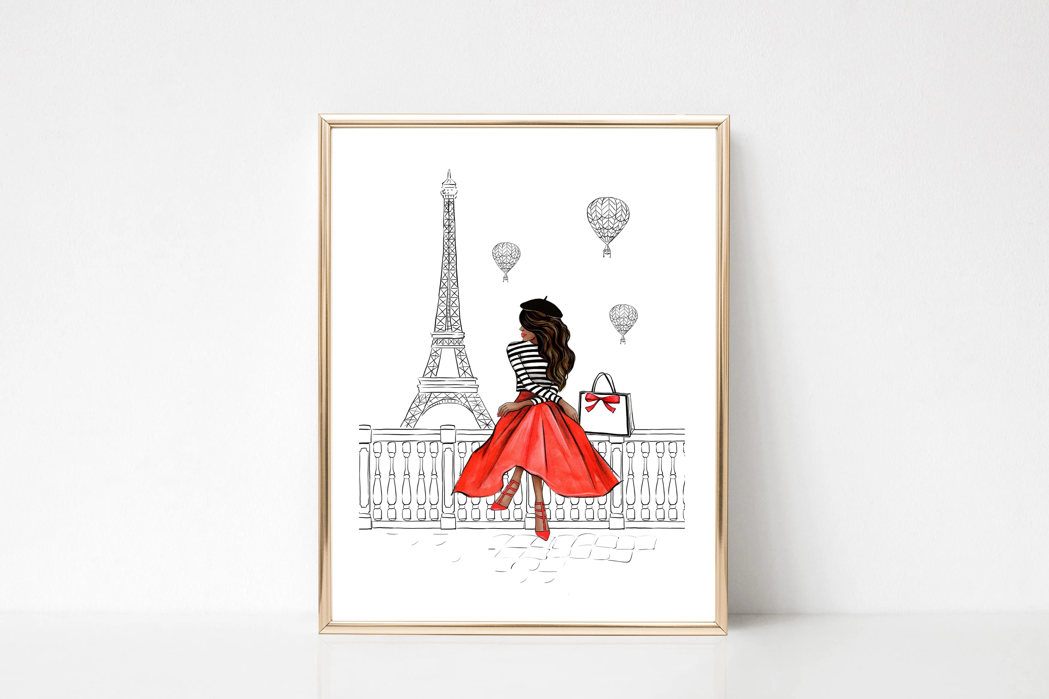 Girl in Paris art print fashion illustration