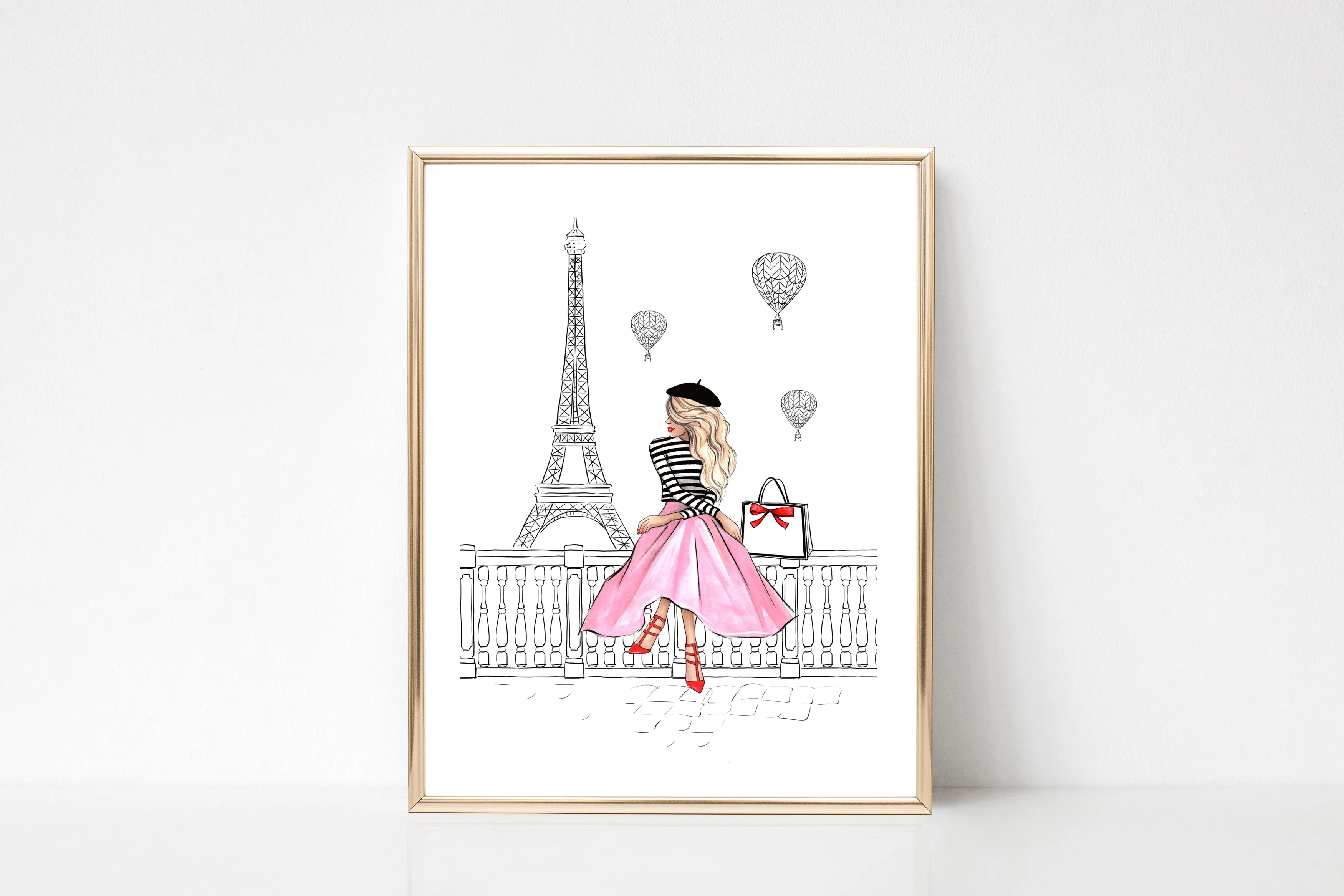 Girl in Paris art print fashion illustration