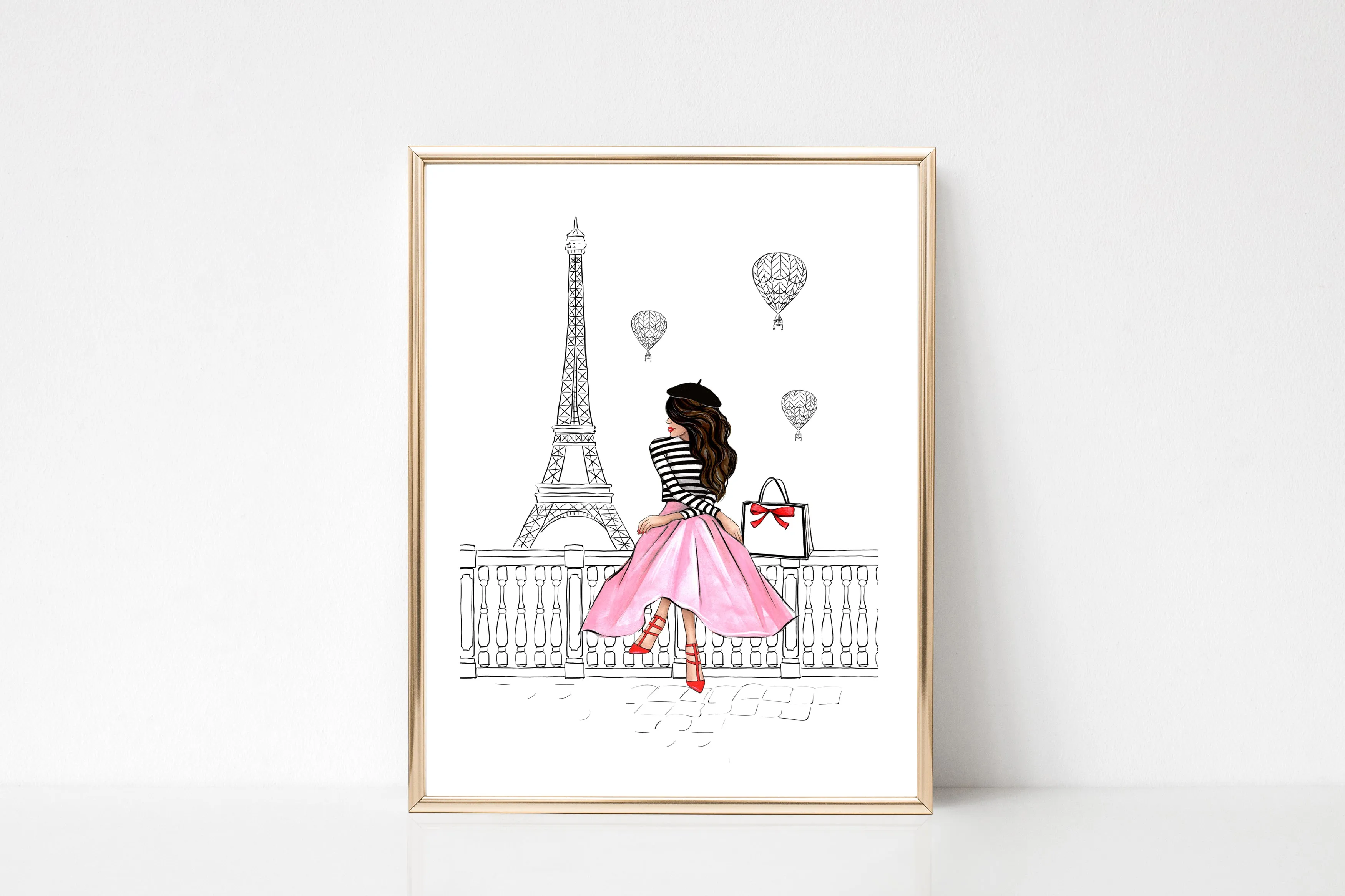 Girl in Paris art print fashion illustration