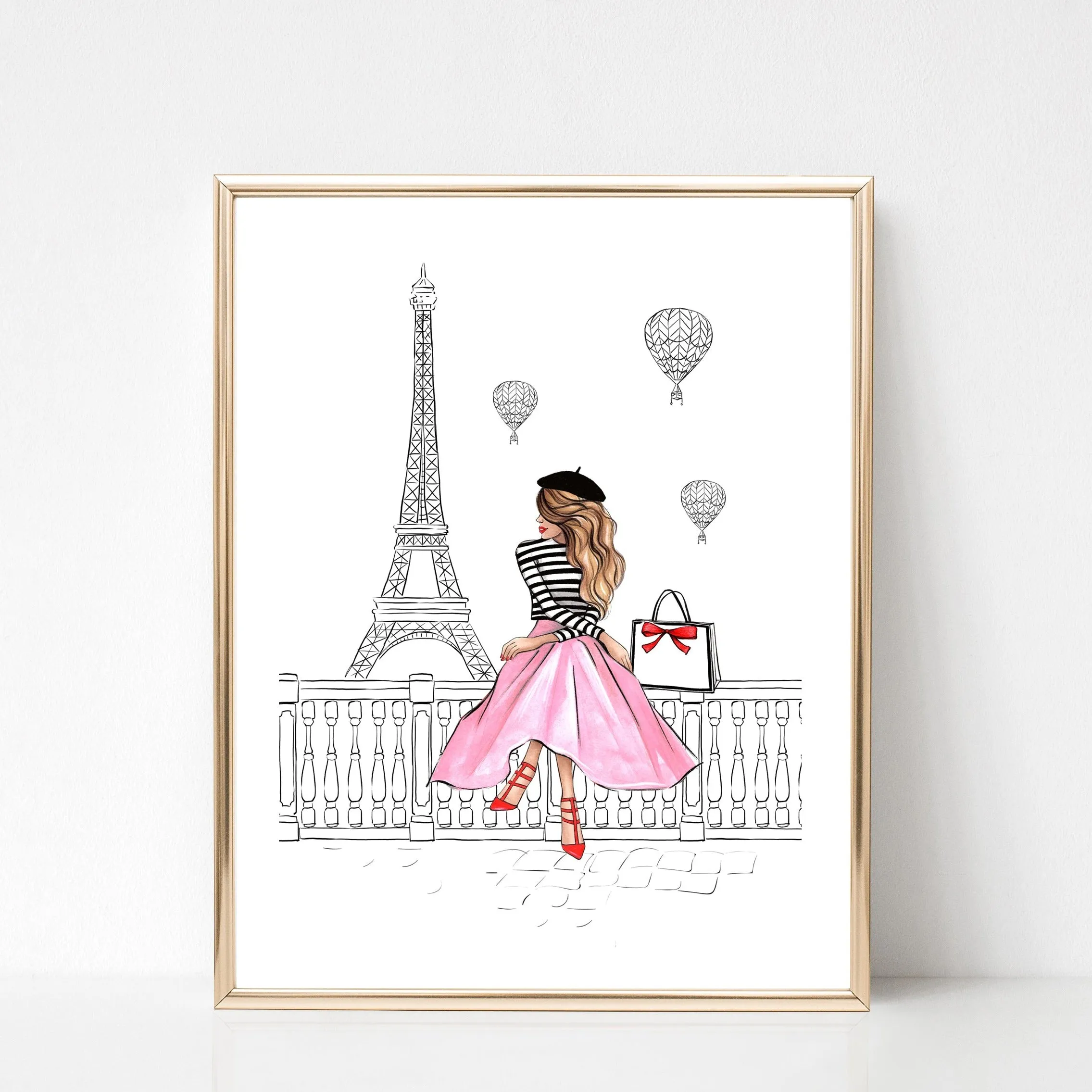 Girl in Paris art print fashion illustration