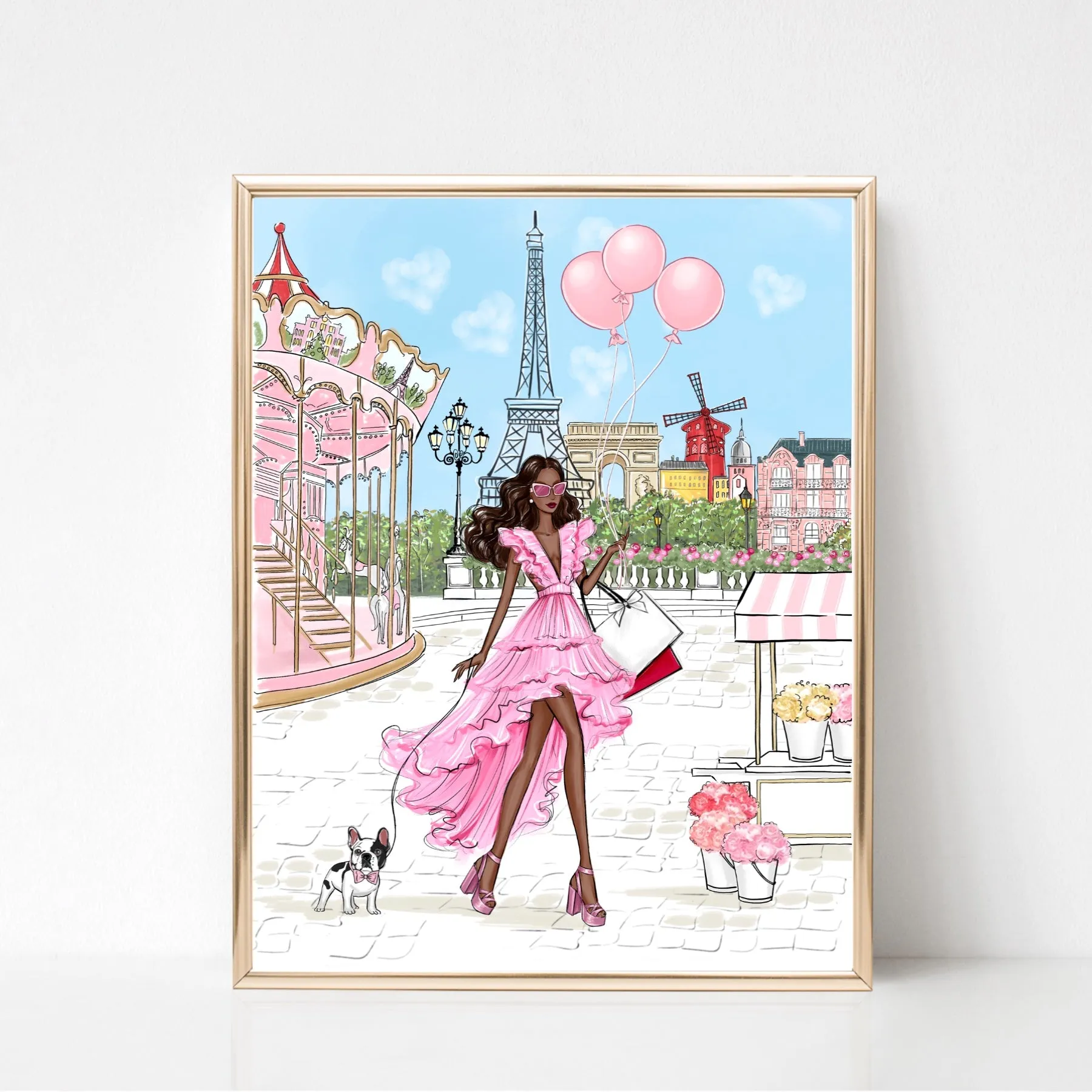 Girl in Paris Spring art print fashion illustration