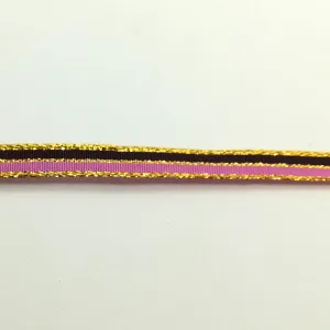 Nastro animato "Righina" Rosa/Viola/Oro - 8 mm