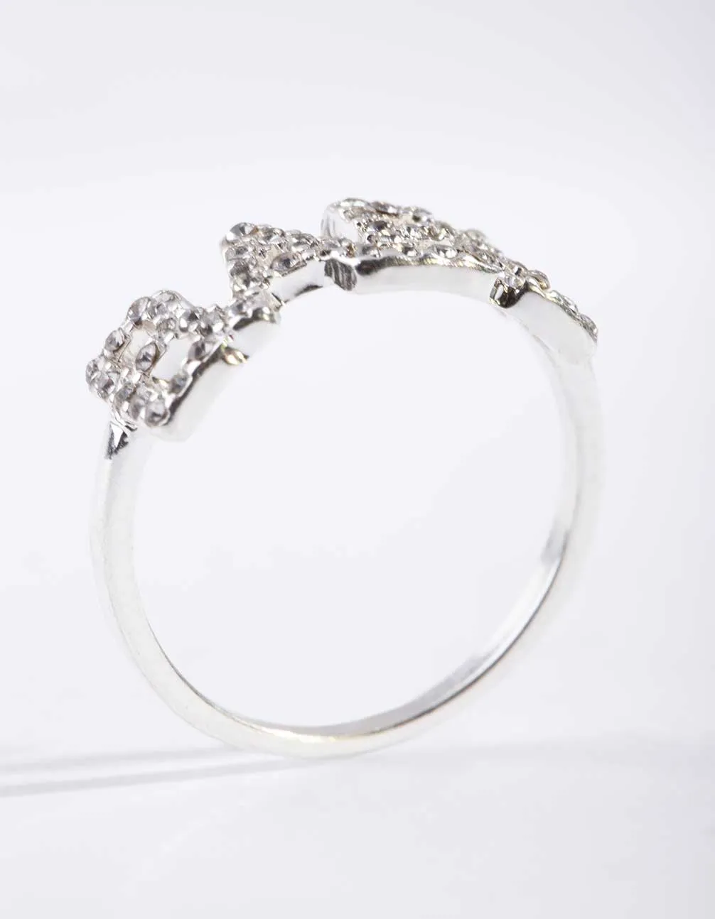 Silver Diamante Babe Ring