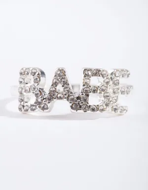 Silver Diamante Babe Ring