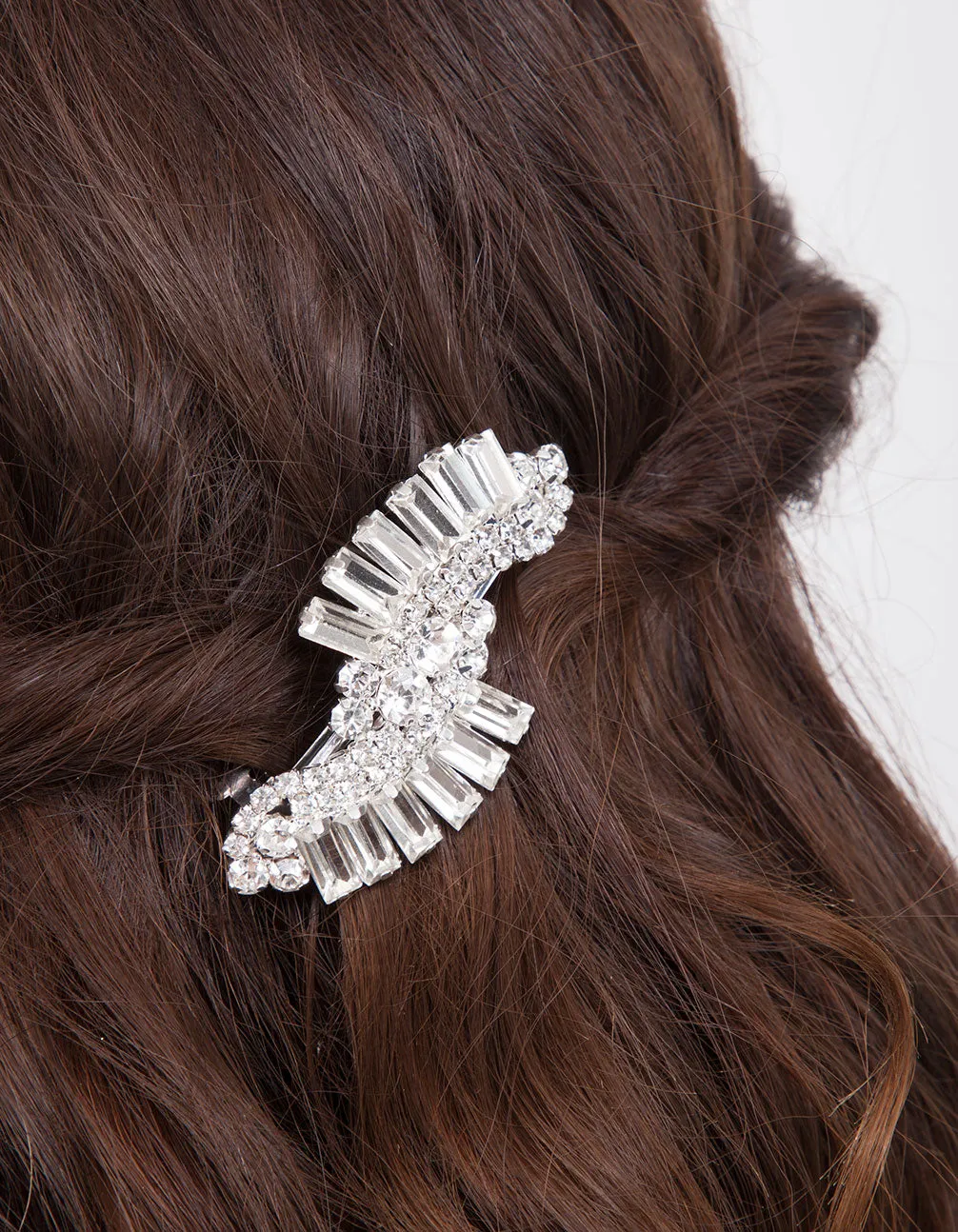 Silver Diamante Hair Clip