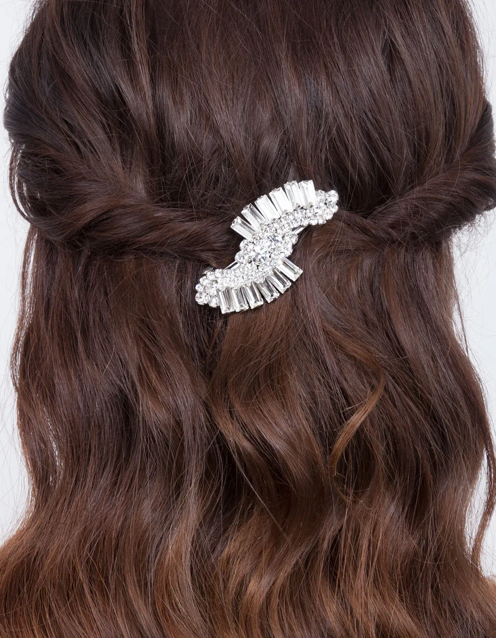 Silver Diamante Hair Clip