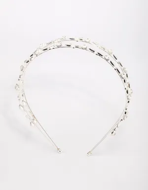 Silver Floral Diamante Headband