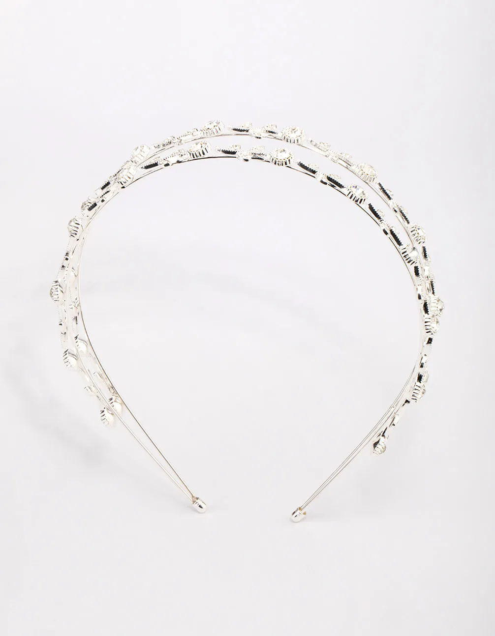 Silver Floral Diamante Headband